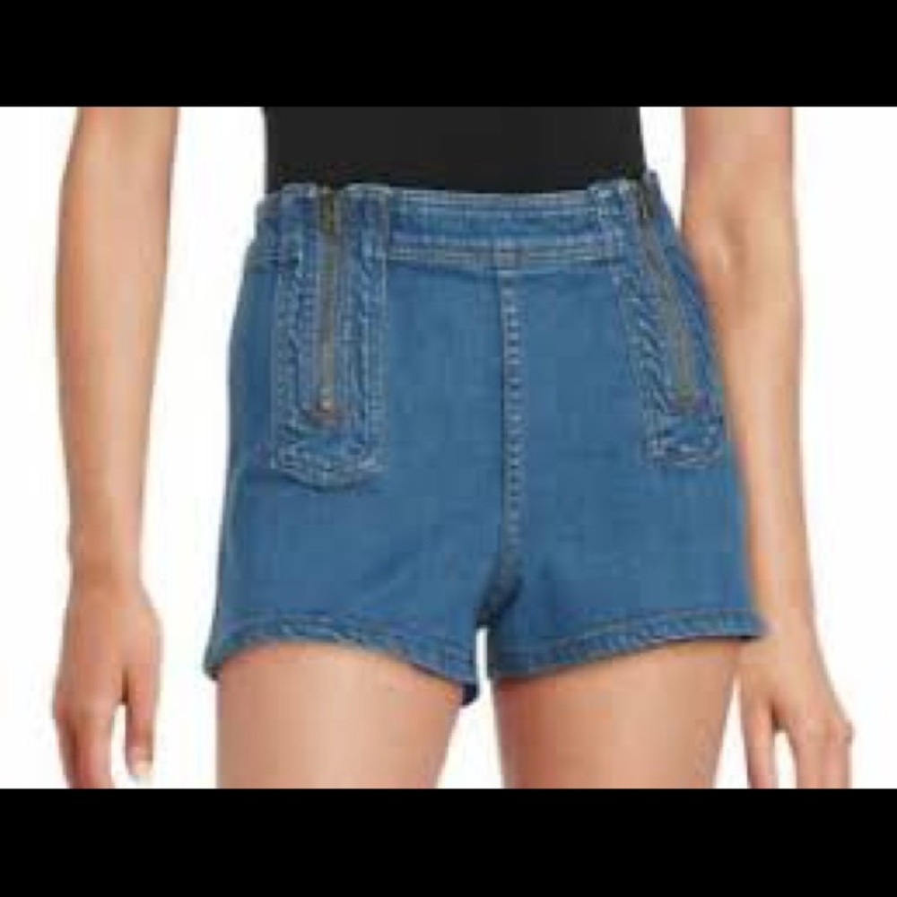 Free people be mine double zipper shorts